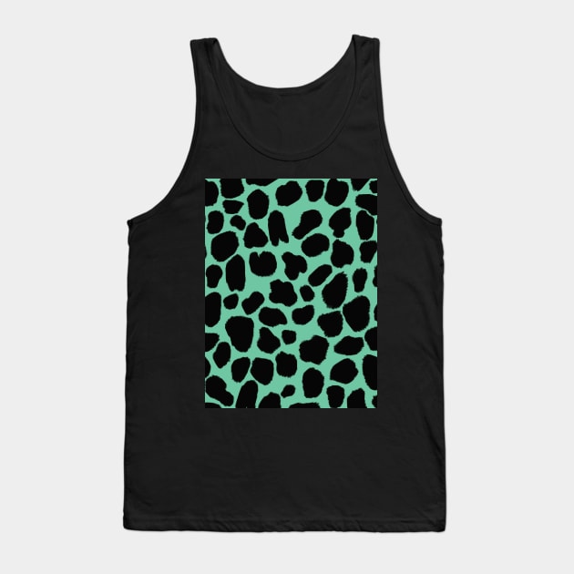 Green Cow Print Tank Top by OneThreeSix